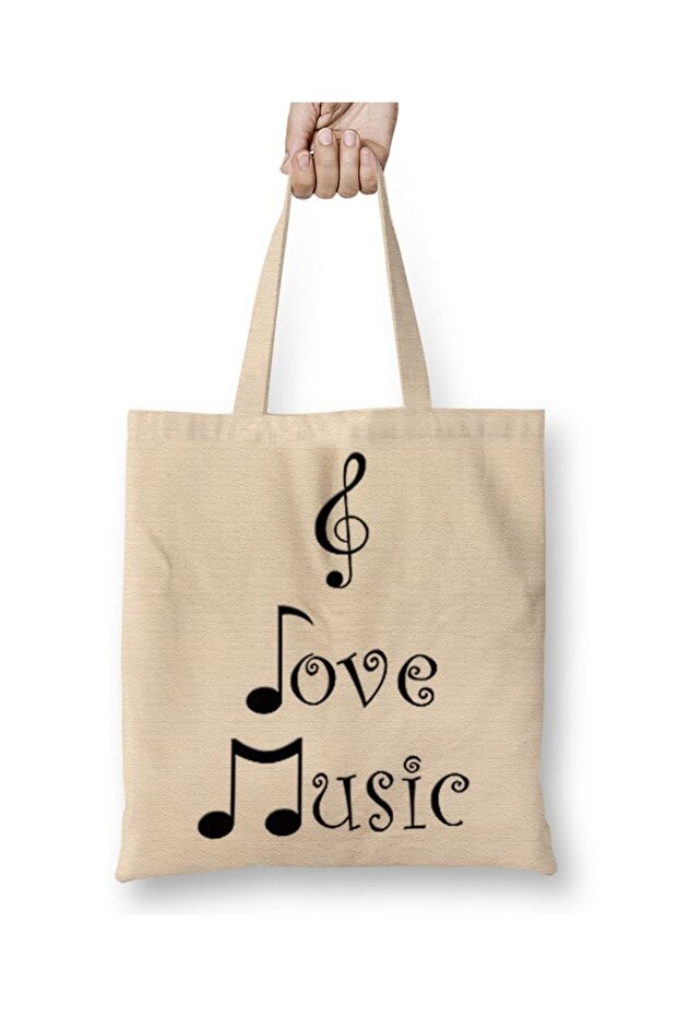 I Love Music I Love Music Music Tote Bag Long Handle
