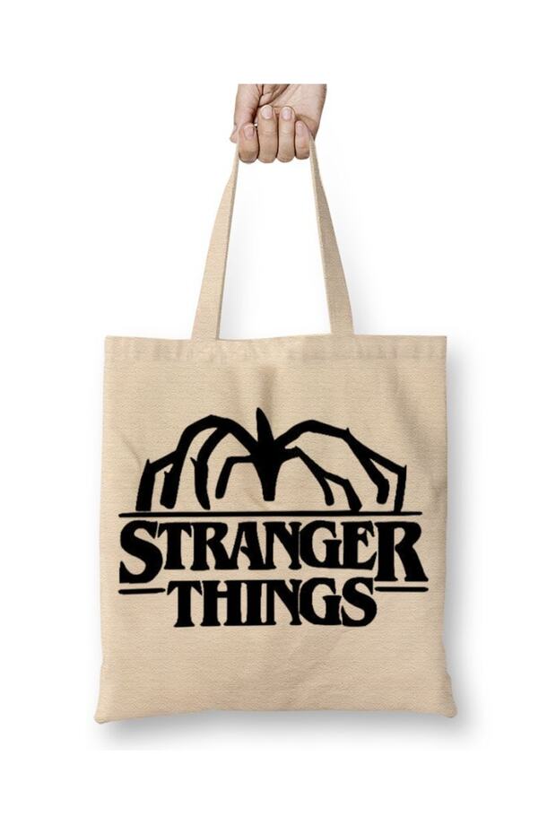حقيبة حمل تحمل شعار ديموجورجون من Stranger Things بمقبض طويل