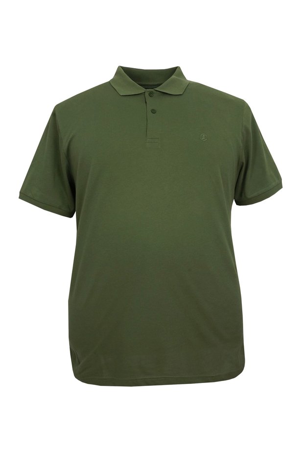 Men's Large Size Oversize Polo Collar Plain Pique T-Shirt