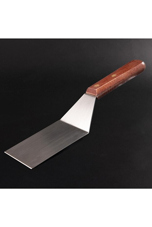Stainless Steel Professional BBQ Grill Spatula 35 cm - Wooden Handle