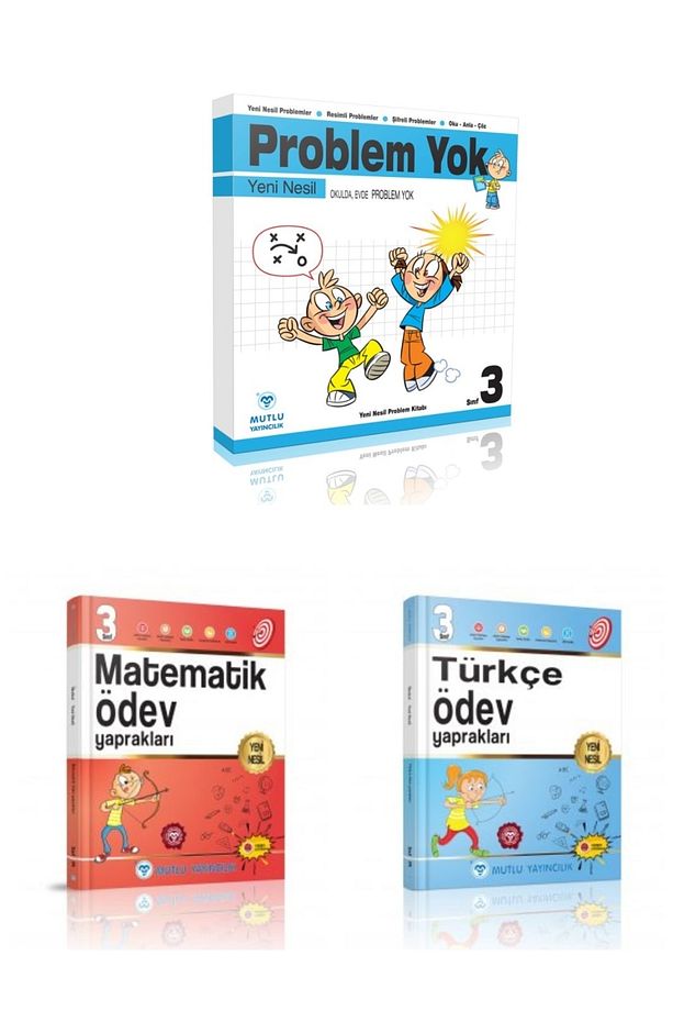 Yeni Nesil Problem Yok 3.sınıf+yeni Nesil Matematik +yeni Nesil Türkçe Ödev Yaprakları 3.sınıf Seti - 1