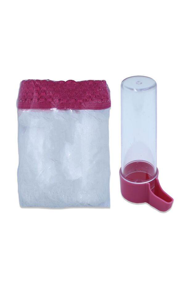 Kuş Kafesi Tülü Large Ve Dikey Suluk 100 Ml Set - 3