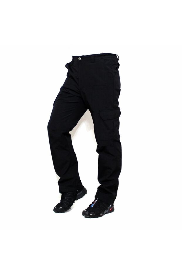 Pantaloni tactici negri Ripstop Cargo Pocket - 3