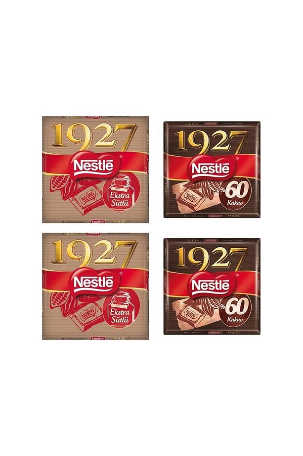 1927 Bitter Çikolata + Ekstra Sütlü Kare Çikolata 65 Gr X 4'lü - 1