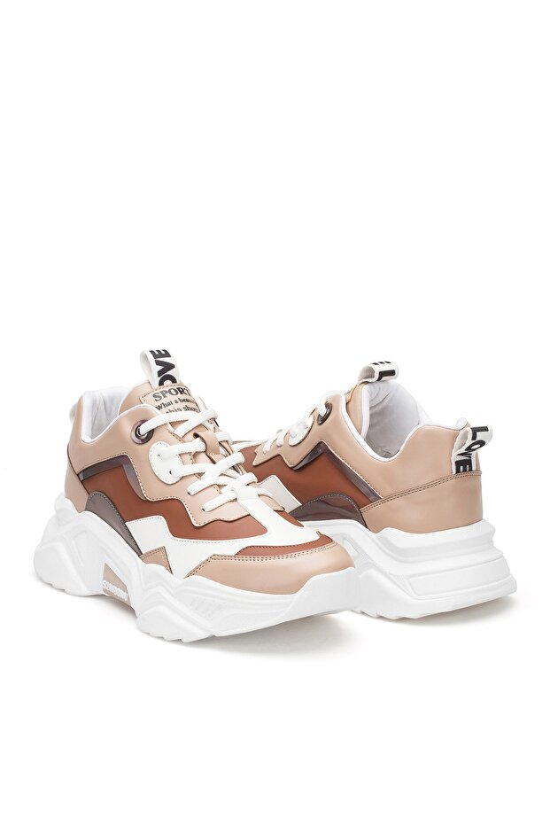 Kadın Taba Beyaz Sneaker - 6