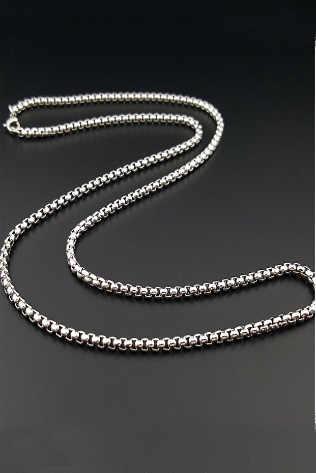 316L Stainless Steel Men's Necklace Silver Box Chain Tarnish Resistant