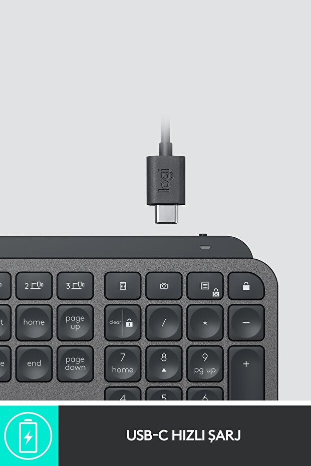 MX Keys Türkçe Klavye Kablosuz Q Siyah Aydınlatmalı Tam Boyutlu 920-010087 - 8