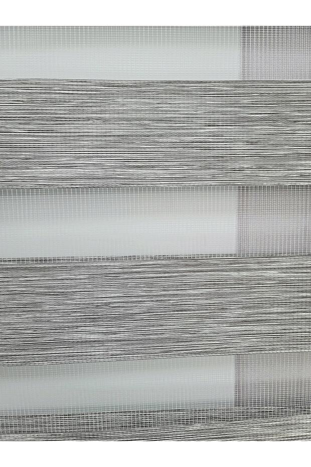 Gri Bambu Zebra Perde Alüminyum Kasalı Mz666 - 5