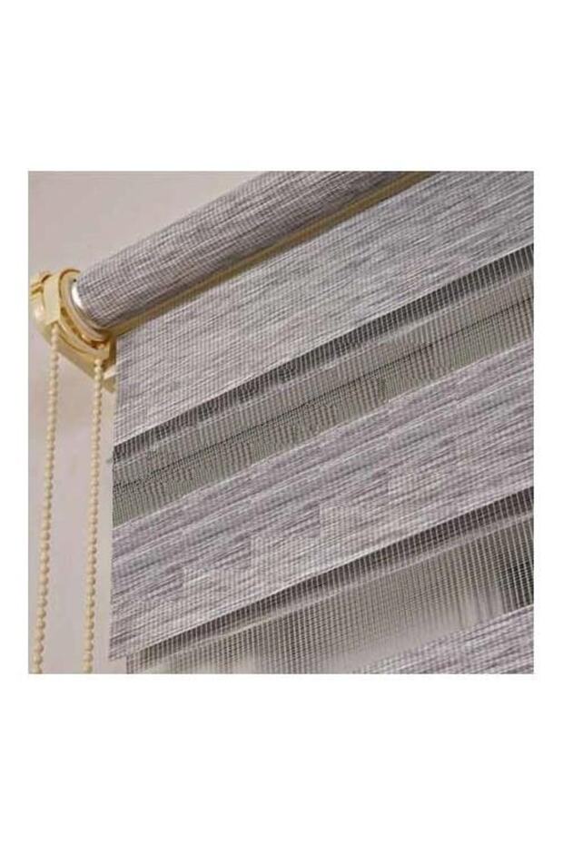 Gri Bambu Zebra Perde Alüminyum Kasalı Mz666 - 8