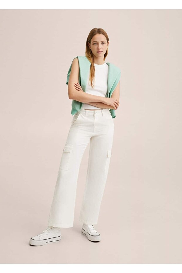 Kısa Paçalı Pamuklu Kargo Pantolon - 6