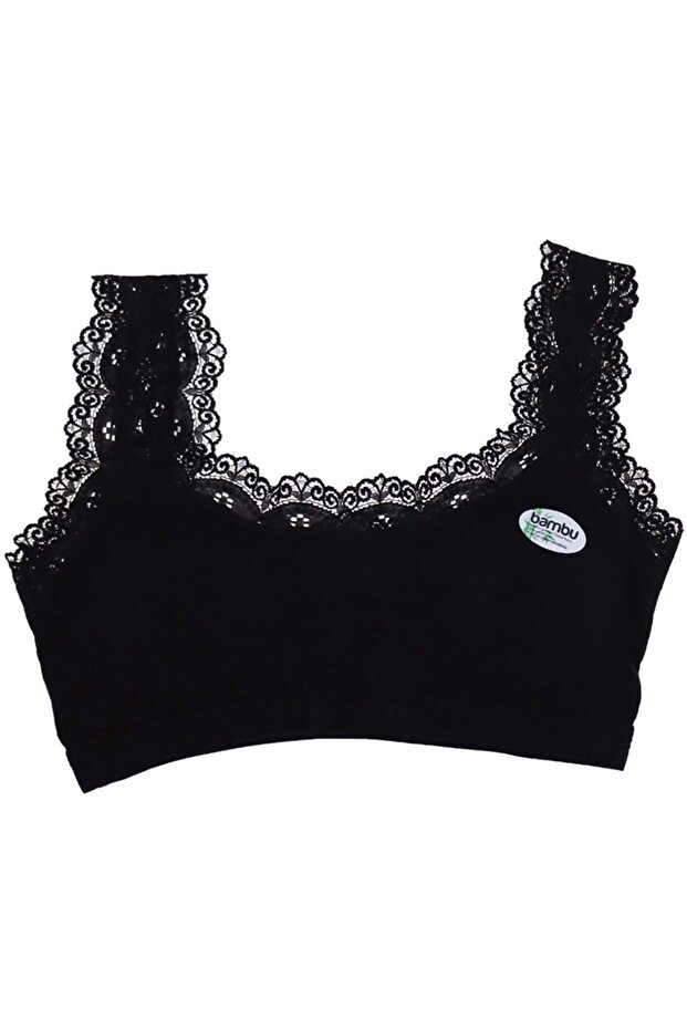 Thick Lace Strap Luxury Bamboo Pad Bralet Bustier Bralet (Gift - Black Color)