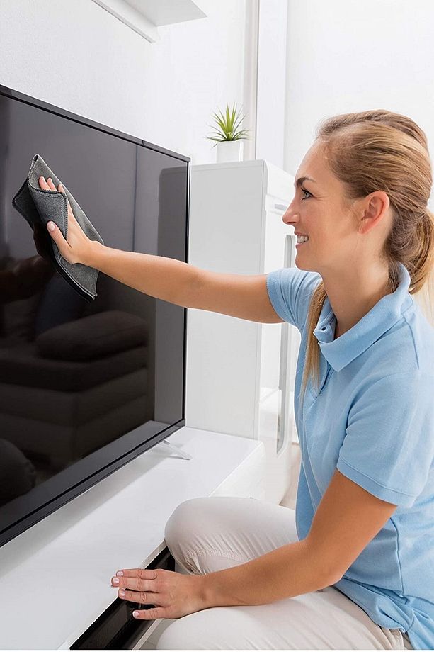 ( 3 Adet ) Gri Sihirli Ankastre Ocak Davlumbaz Bezi Mikrofiber Televizyon Silme Bezi - 3