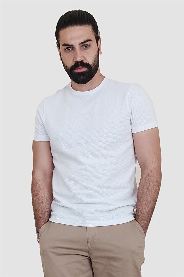 Men's Jazz 4154 Medium Crew Neck White Tshirt