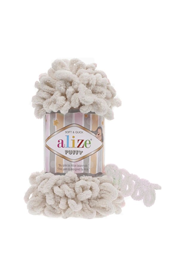 Puffy 5 Adet Fil Dişi Rengi El Ile Örülen Örgü Ipi Renk Kodu:599 - 1