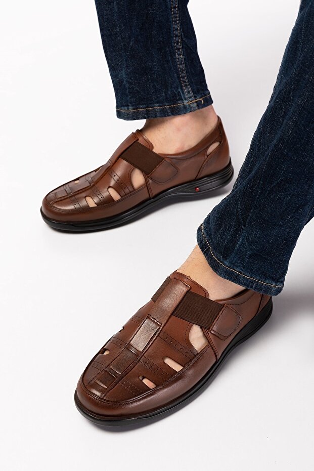 Genuine Leather, Anti-Sweat, Air Conditioned Sole, Comfortable Fit Men's Sandals