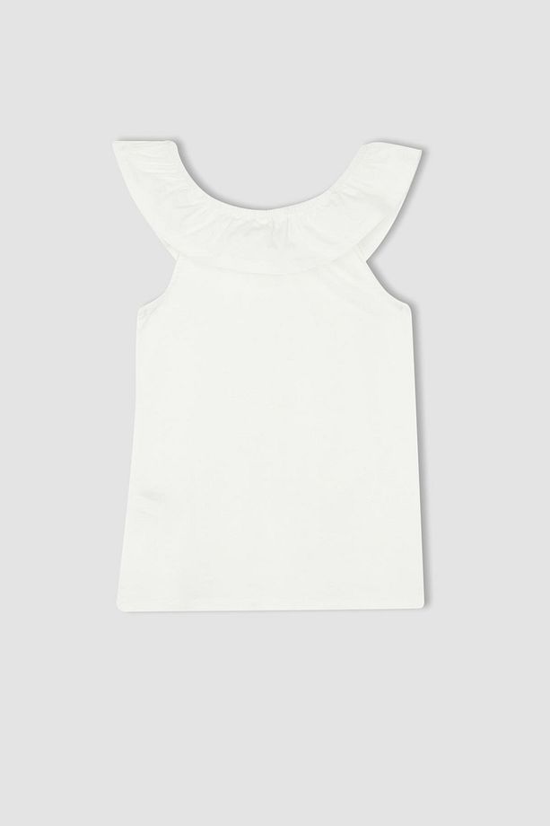 Kız Çocuk Regular Fit Volanlı Pamuklu Atlet - 5