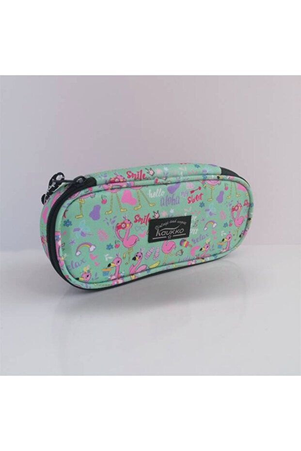 Nature Special Compartment Pencil Bag Flamingo Mint K2329