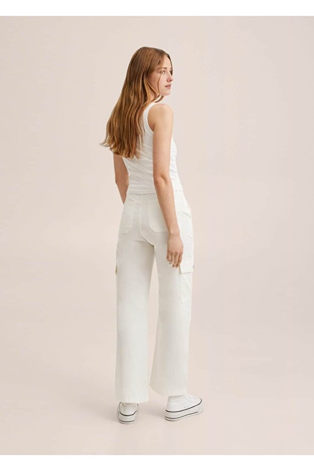 Kısa Paçalı Pamuklu Kargo Pantolon - 3