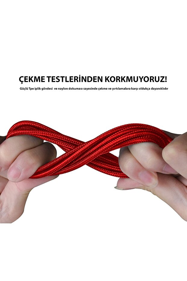 Oppo Uyumlu Type-c 2.4 A Hızlı Şarj Ve Data Kablosu 1 Mt Fiber Kırılmaz Kablo - 5