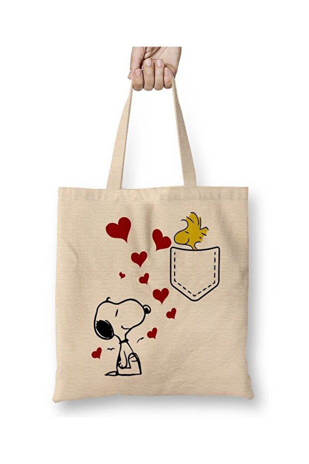 Love Snoopy Tote Bag Long Handle
