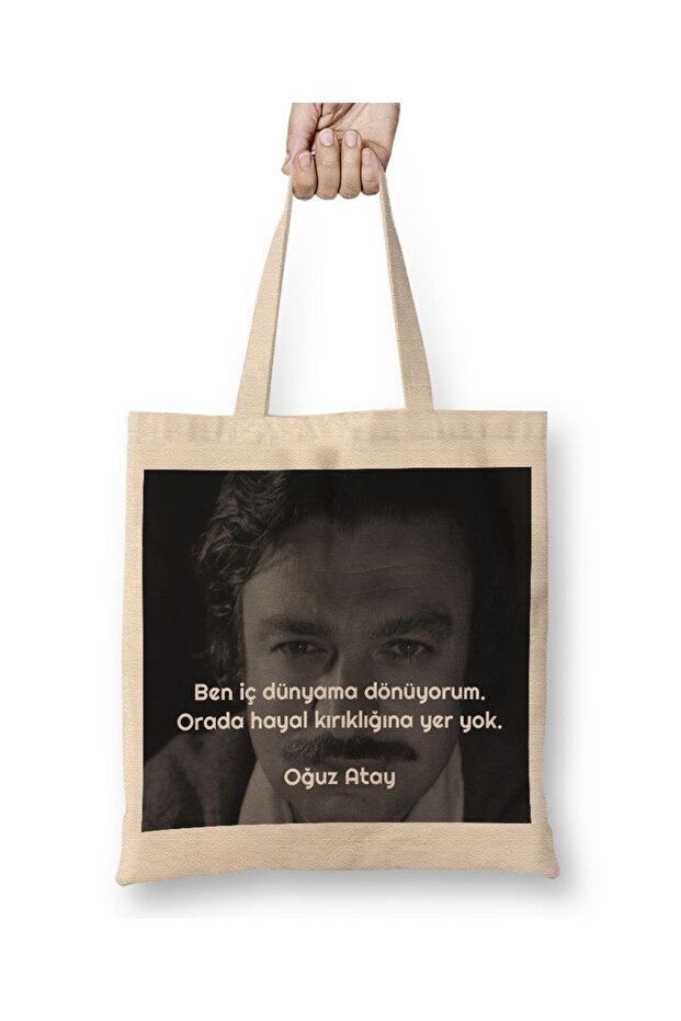 حقيبة قماش Oğuz Atay Söz 06 ذات مقبض طويل