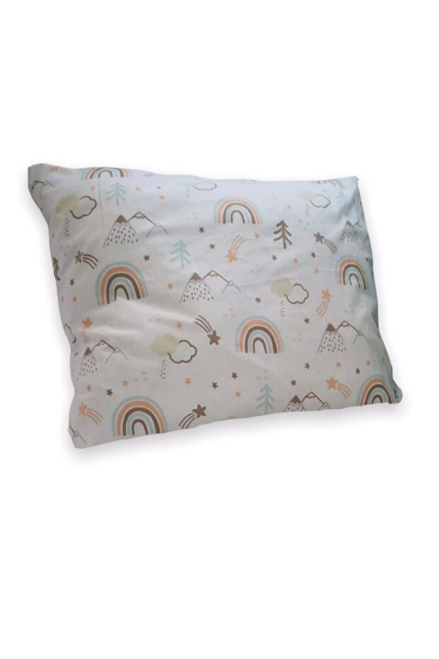 Baby Kids Pillow Case 35X45 cm (Case Only) Brown Rainbow Cream