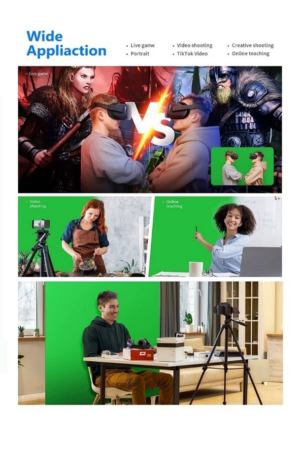 Chromakey- Green Screen Greenbox Yeşil Fon Perde(2 X2) - 3
