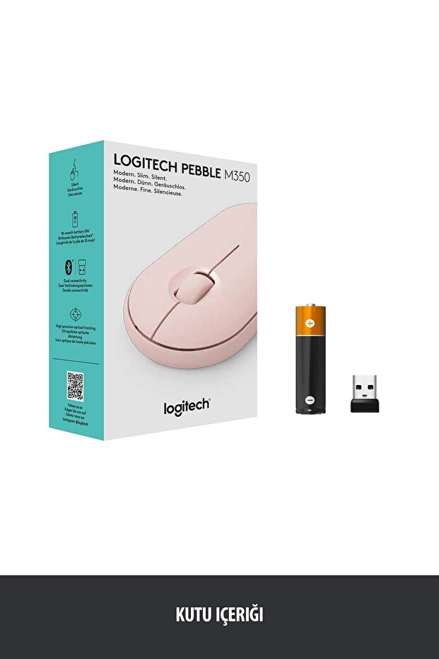 M350 Pebble Sessiz Kablosuz Kompakt Mouse  Pembe - 9