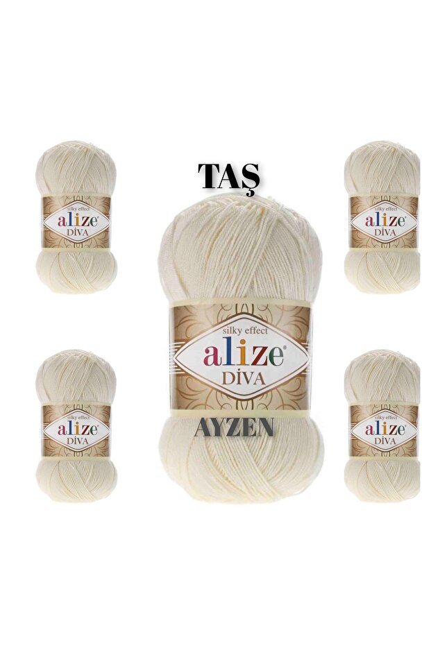 Diva El Örgü Ipi 100gr 5 Li Paket (100gr X 5 Adet) - 1