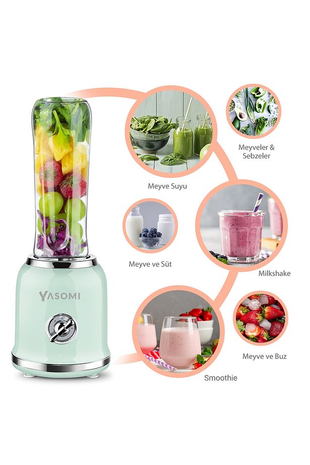 Bl019 Retro Smoothie Blender Yeşil - 3