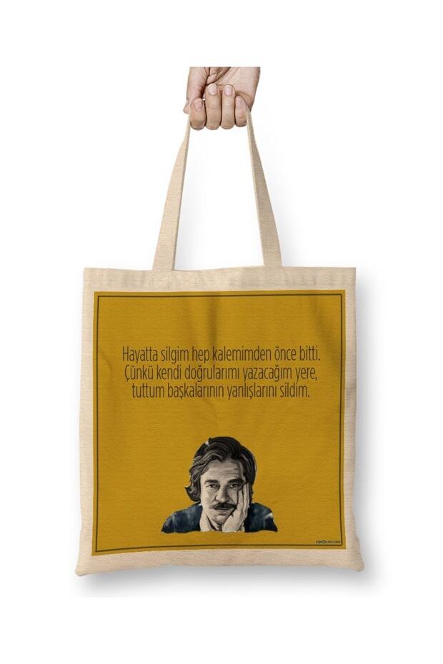 Oğuz Atay Söz 04 حقيبة قماش بمقبض طويل