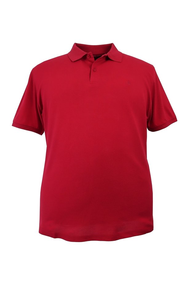 Men's Large Size Oversize Polo Collar Plain Pique T-Shirt