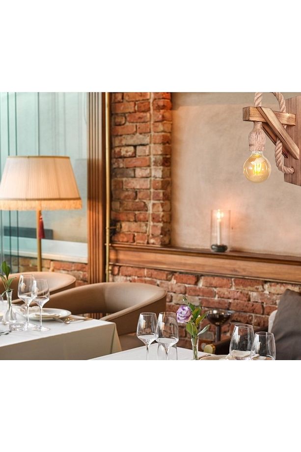 Aplik Ahşap Aplik Duvar Lambası Cafe Otel Restorant Için Ahşap Aplik Duvar Lambası - 4