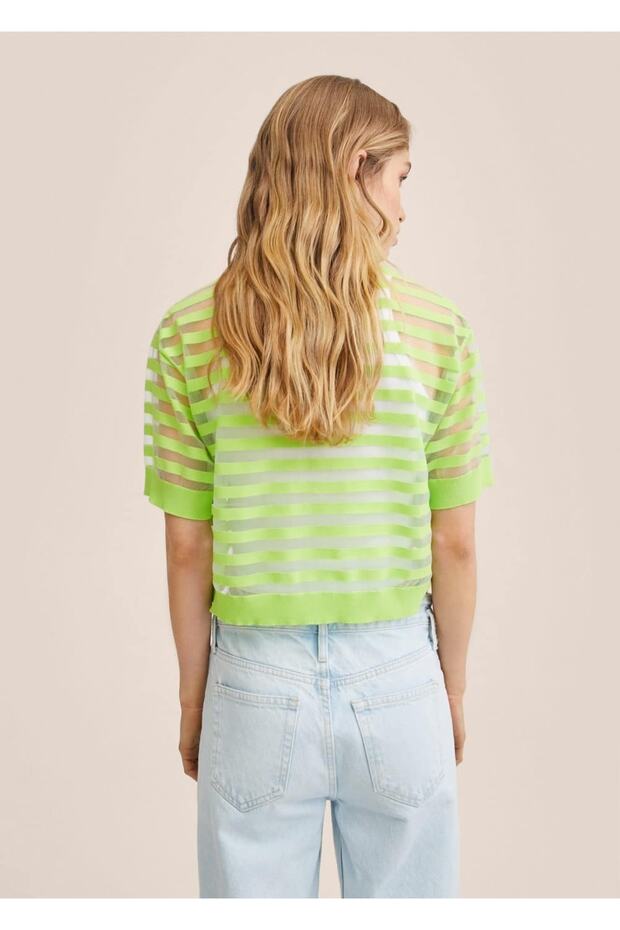 Yarı Şeffaf Triko Kazak - 4