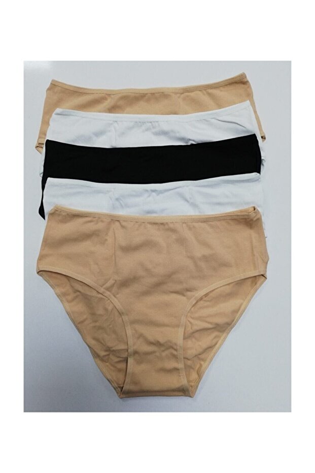 Women's White Black Skin Dagi 5-Piece High Waisted Slip Panties