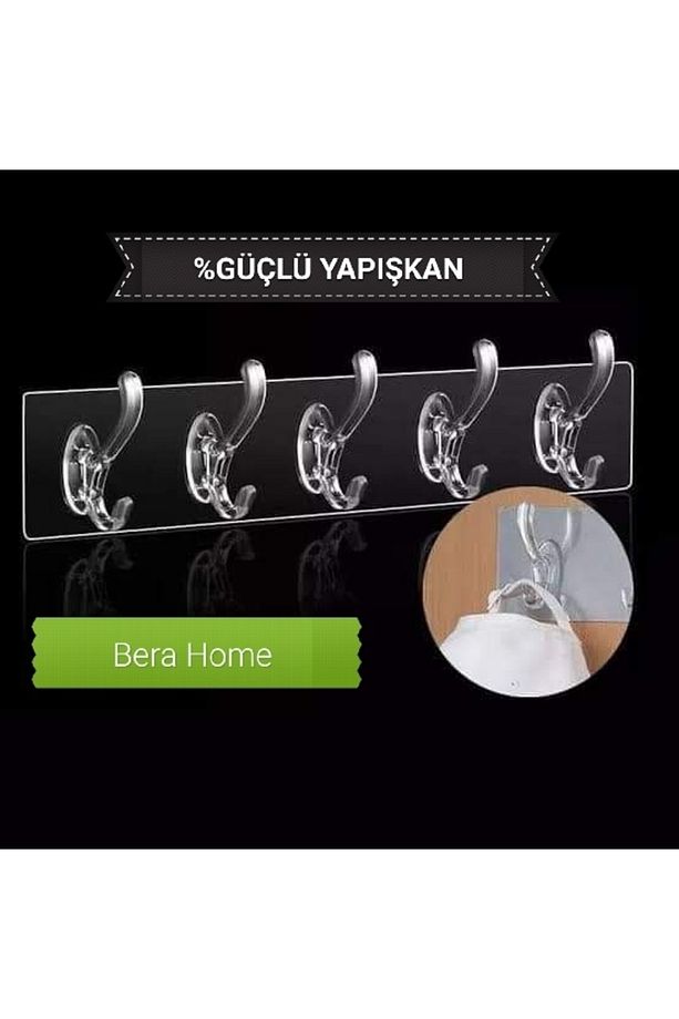 Yakut Silikonlu 5li 29*7 Şeffaf Güclü Kendinden Yapişkanli Kapı Duvar Askı Agır Yük Taşıma - 1