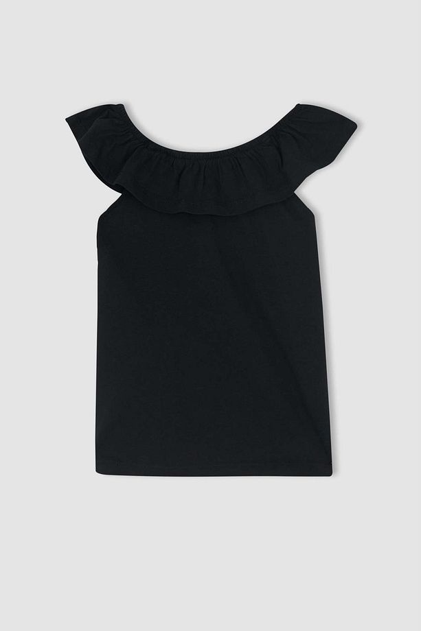 Kız Çocuk Regular Fit Volanlı Pamuklu Atlet - 5