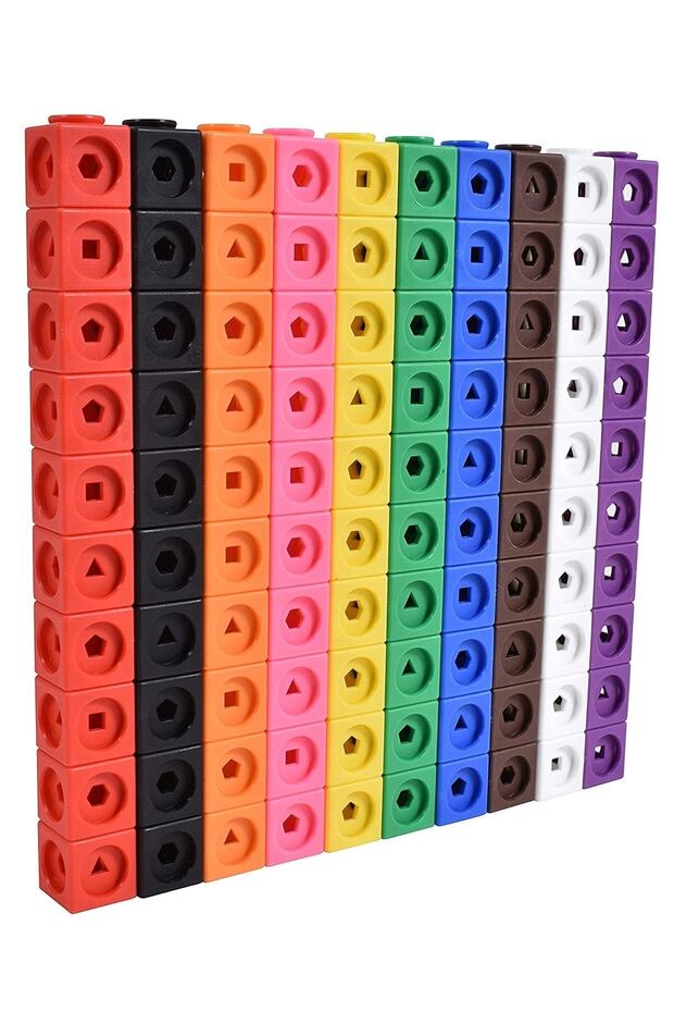 مجموعة مكعبات الرياضيات المتشابكة مكونة من 100 قطعة - 5