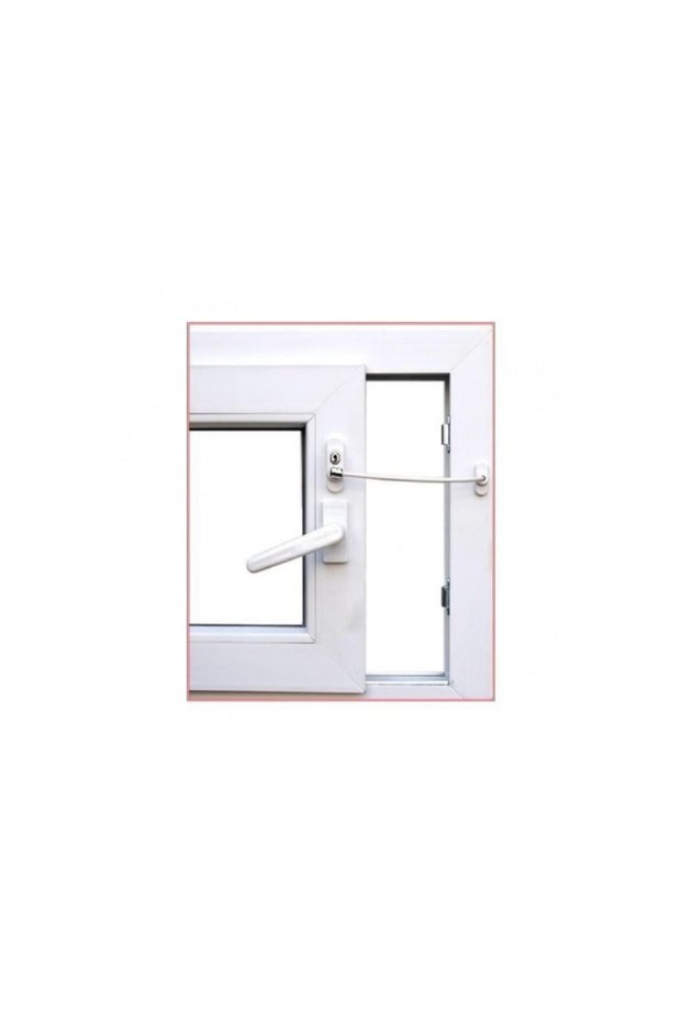 Wooden Window with Rope Baby Child Lock with Key Living Room Glass Safe Ventilation White
