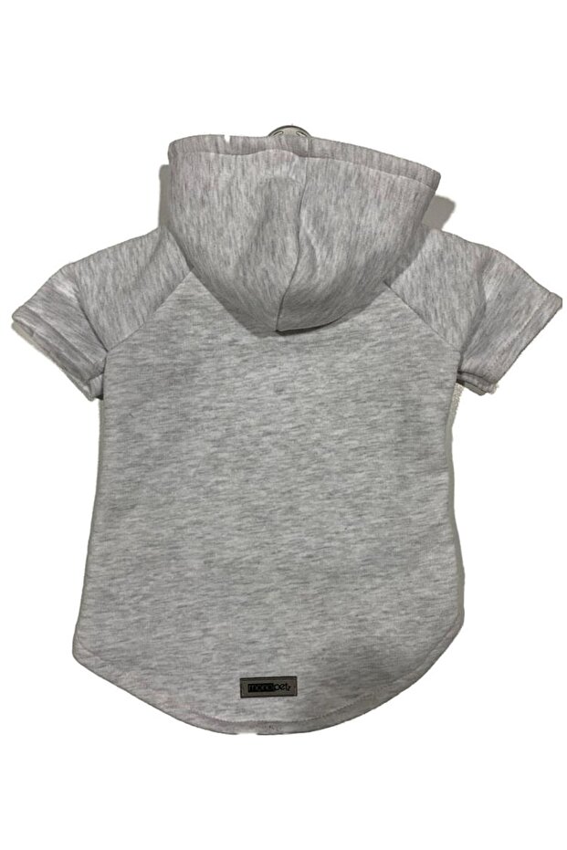 Hooded Sweatshirt Dog And Cat Outfit - Plain Light Gray