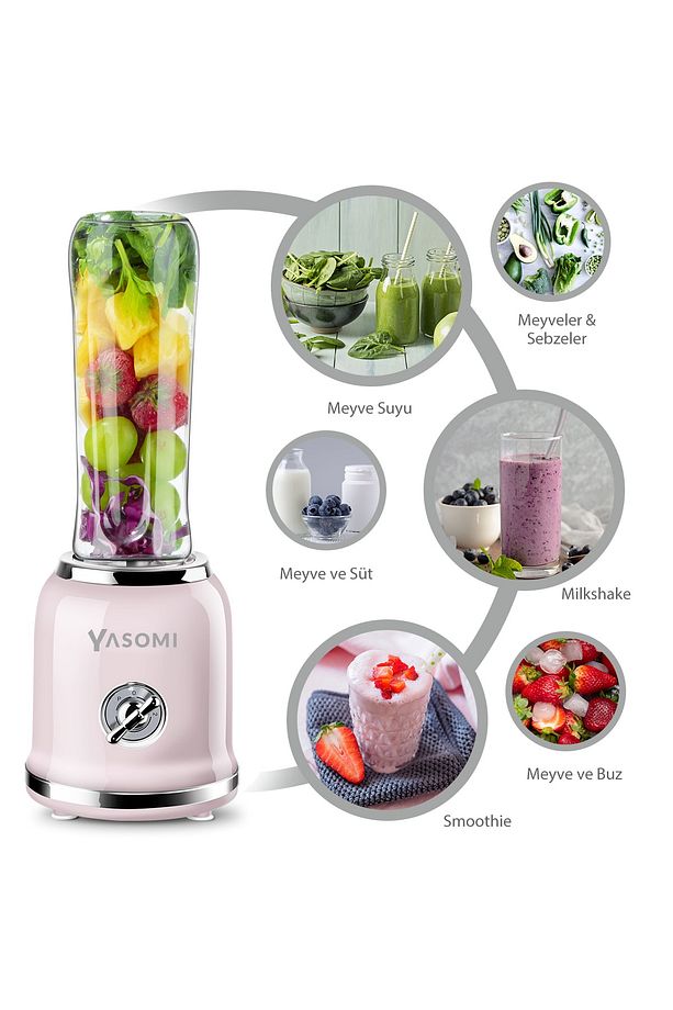 Bl019 Retro Smoothie Blender Pembe - 4