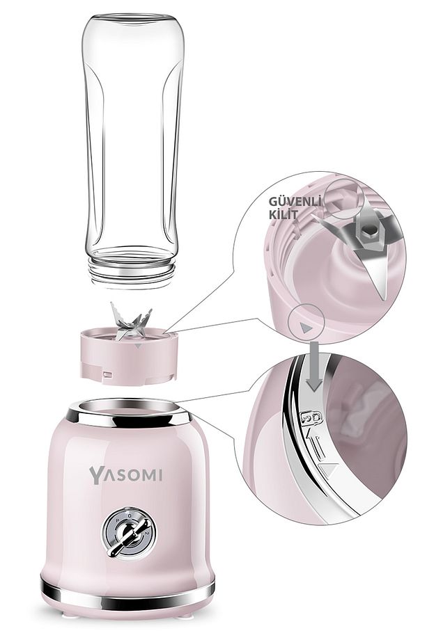 Bl019 Retro Smoothie Blender Pembe - 7