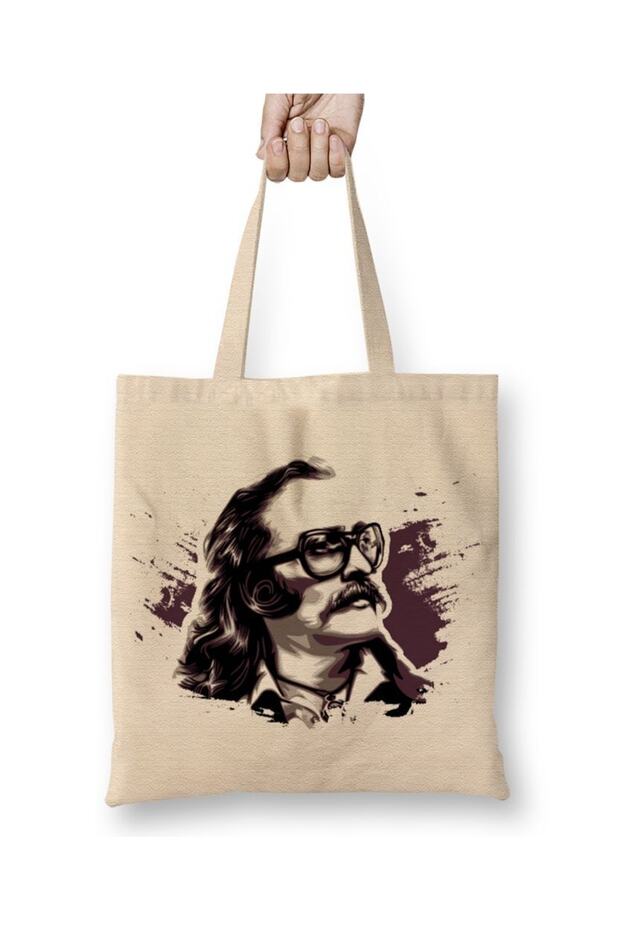 Cem Karaca Illustration Cloth Bag Long Handle