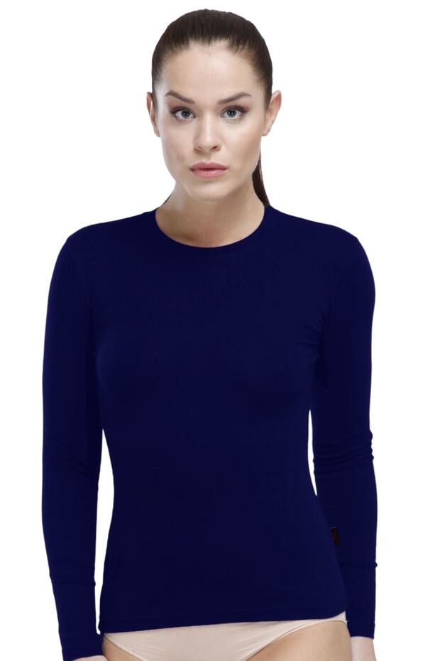 Women's Long Sleeve Crew Neck Modal Body 182 | Navy Blue