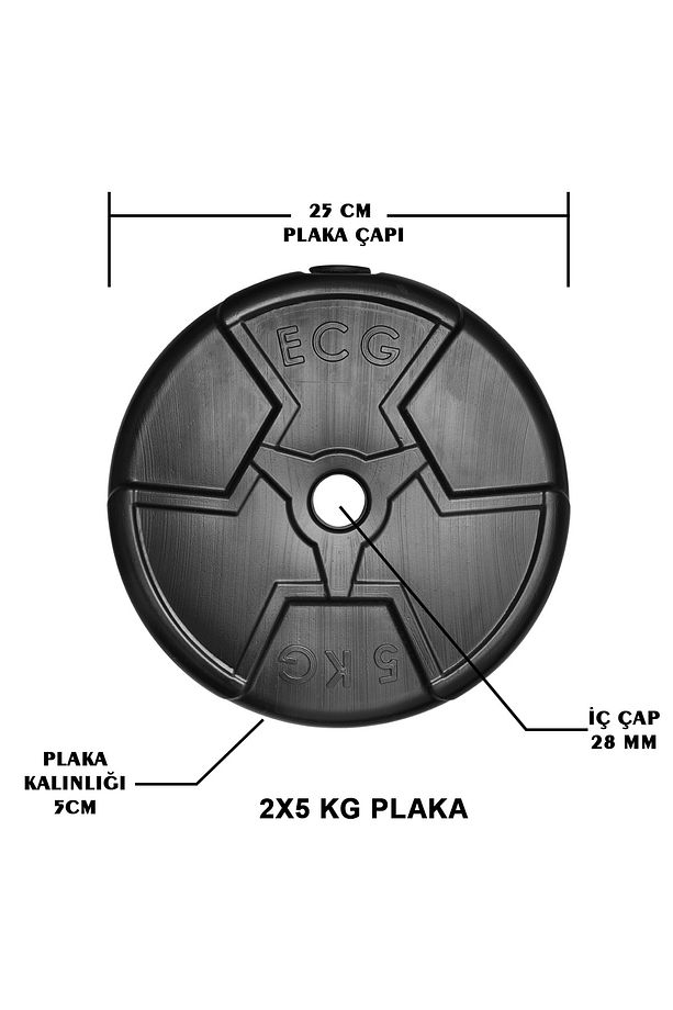Vinyl Spor Hero Serisi 5 kg Plaka 2 Adet Siyah Halter Seti 2 x 5 Kg - 2