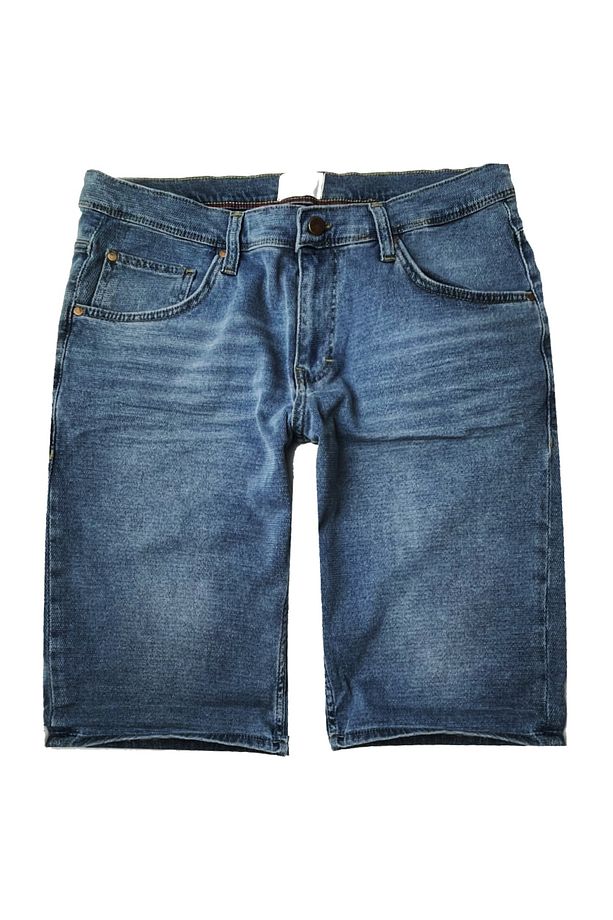 Slim Fit Esnek Rahat Kumaş Mavi Kısa Kot Şort - 1
