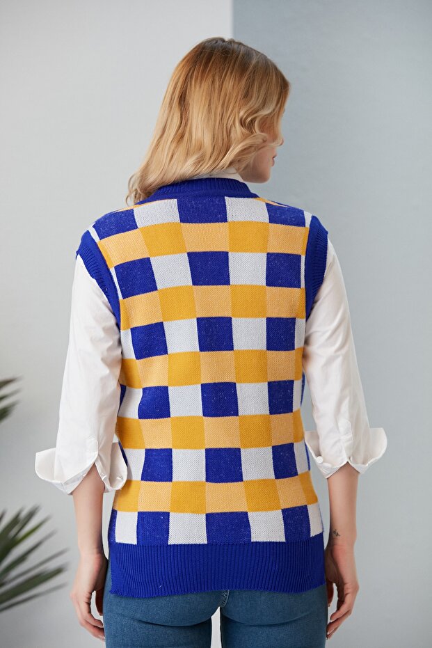 Kadın Sarı Triko Süveter - 5