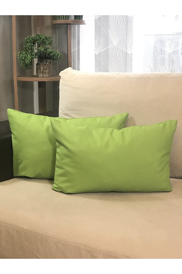 , 2-Piece Throw Pillow Cover Pistachio Green