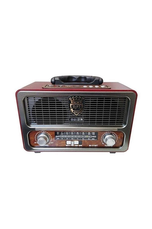 X133 Meier M 111bt Nostaljik Ahşap Retro Fm Radyo Usb Sd Bluetooth - 1