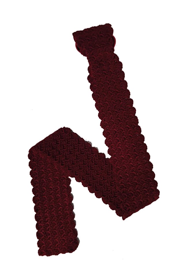 El Örgüsü Kravat Örme Kırmızı Kravat - 3